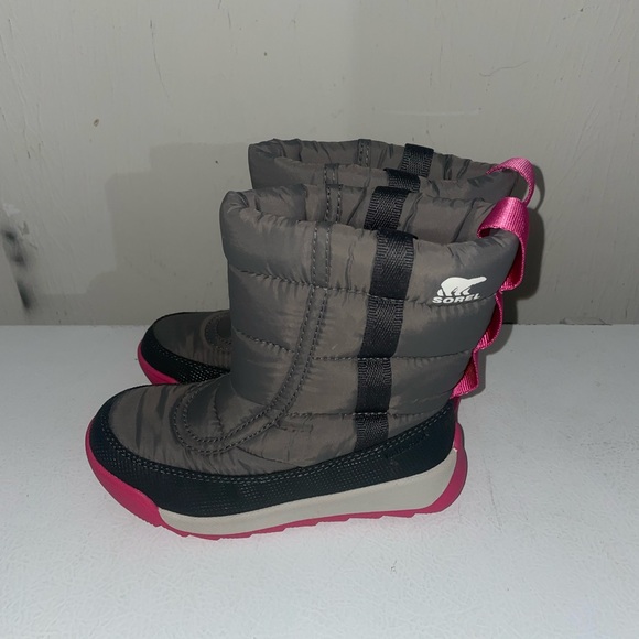 Sorel Childrens Whitney ll Puffy MID Waterproof Boots In Quarry/pink Sz 11 - Picture 14 of 14